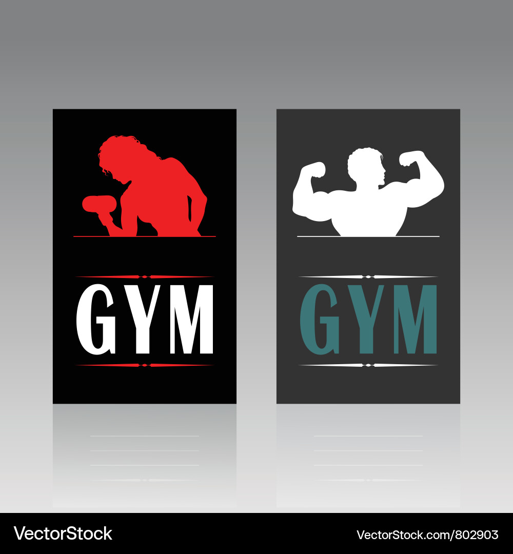 Fitness Silhouette Card Vector Image