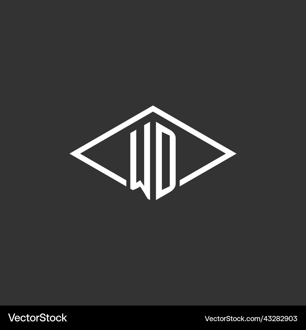 Initials wd logo monogram with simple diamond Initials wd logo monogram with simple diamond Vector Image