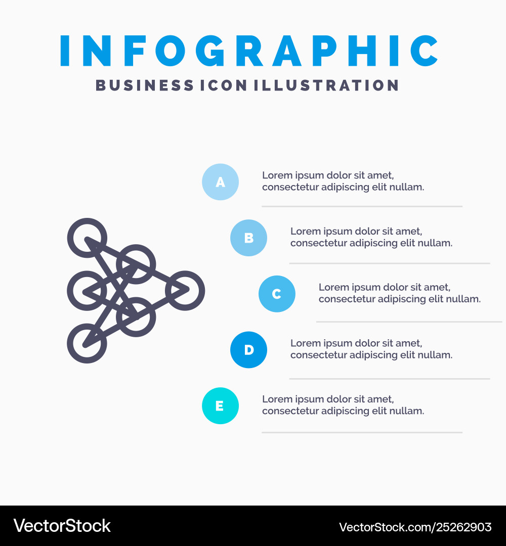 Learning deep algorithm data line icon with 5 Learning deep algorithm data line icon with 5 vector image
