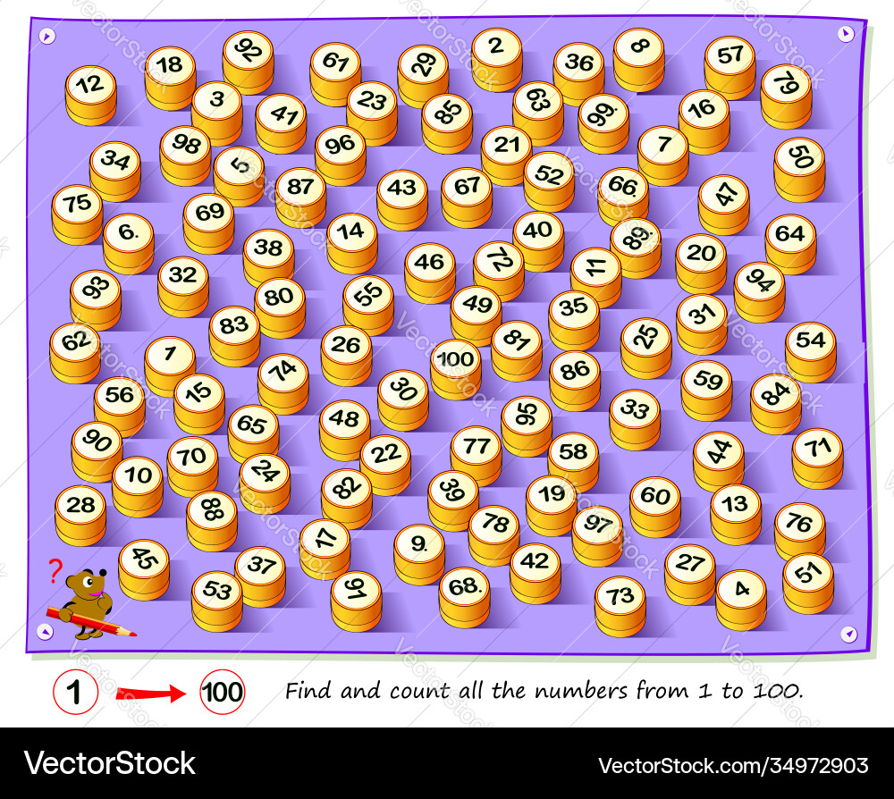 Logic puzzle game for smartest find and count all Vector Image