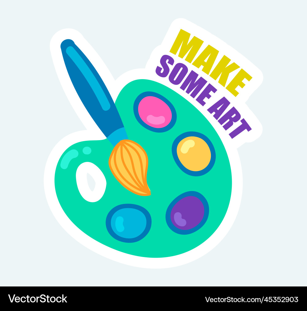 Make some art text with color paints palette Vector Image