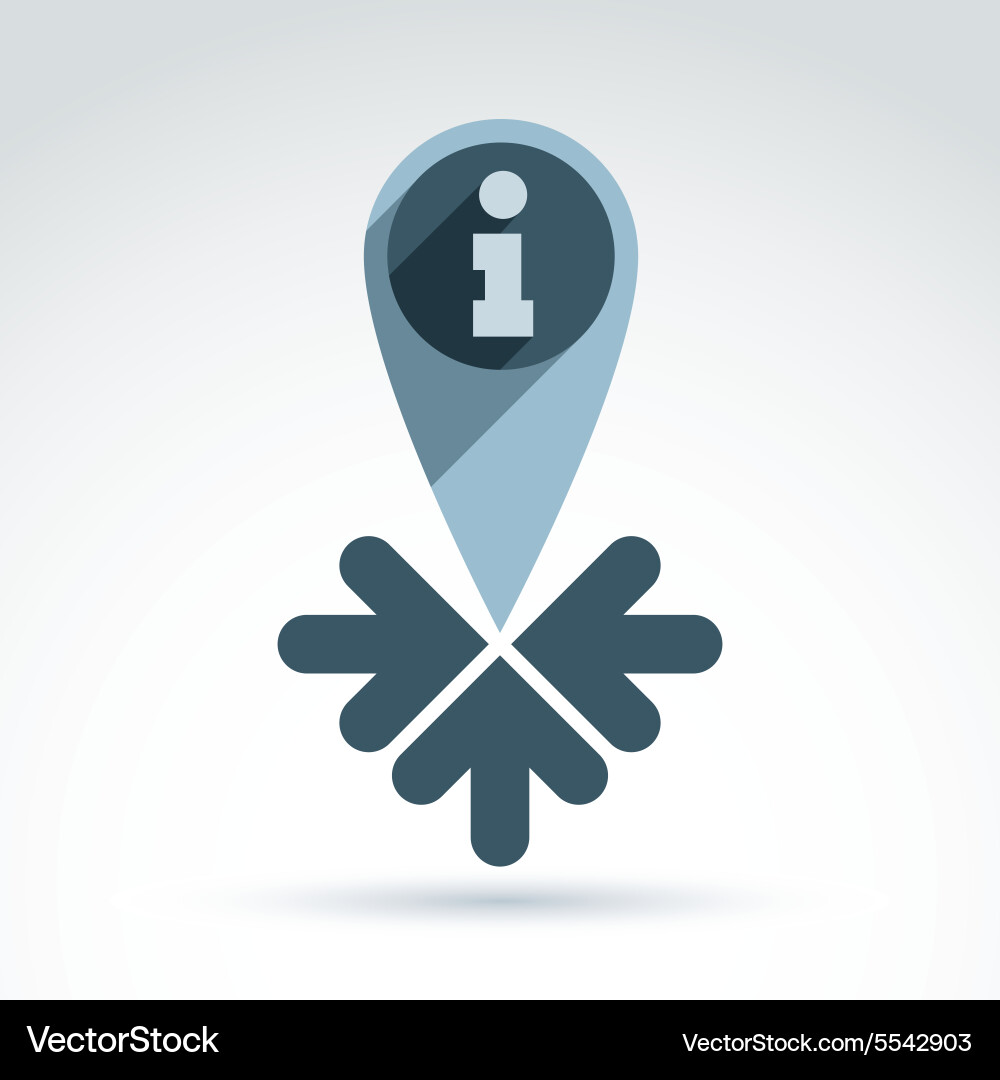 Map pointer with an information sign placed vector image