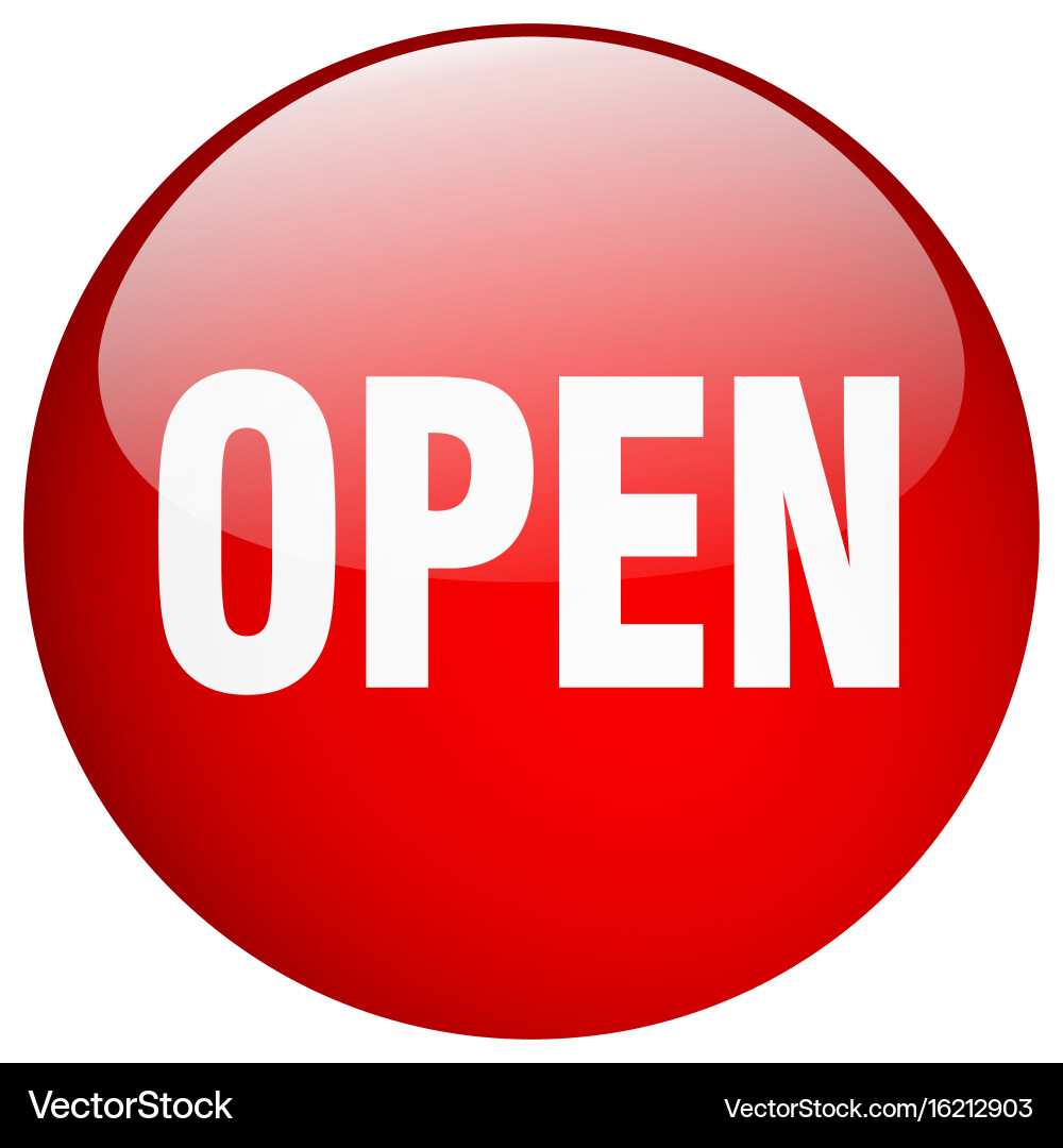Open red round gel isolated push button Vector Image