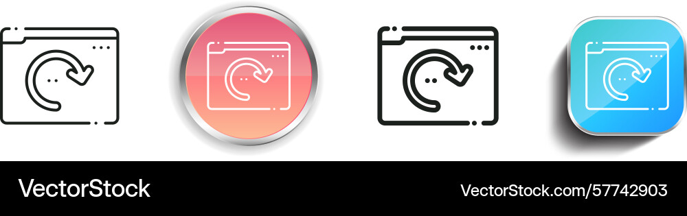 Repeat icon thin linear regular and button style Repeat icon thin linear regular and button style vector image