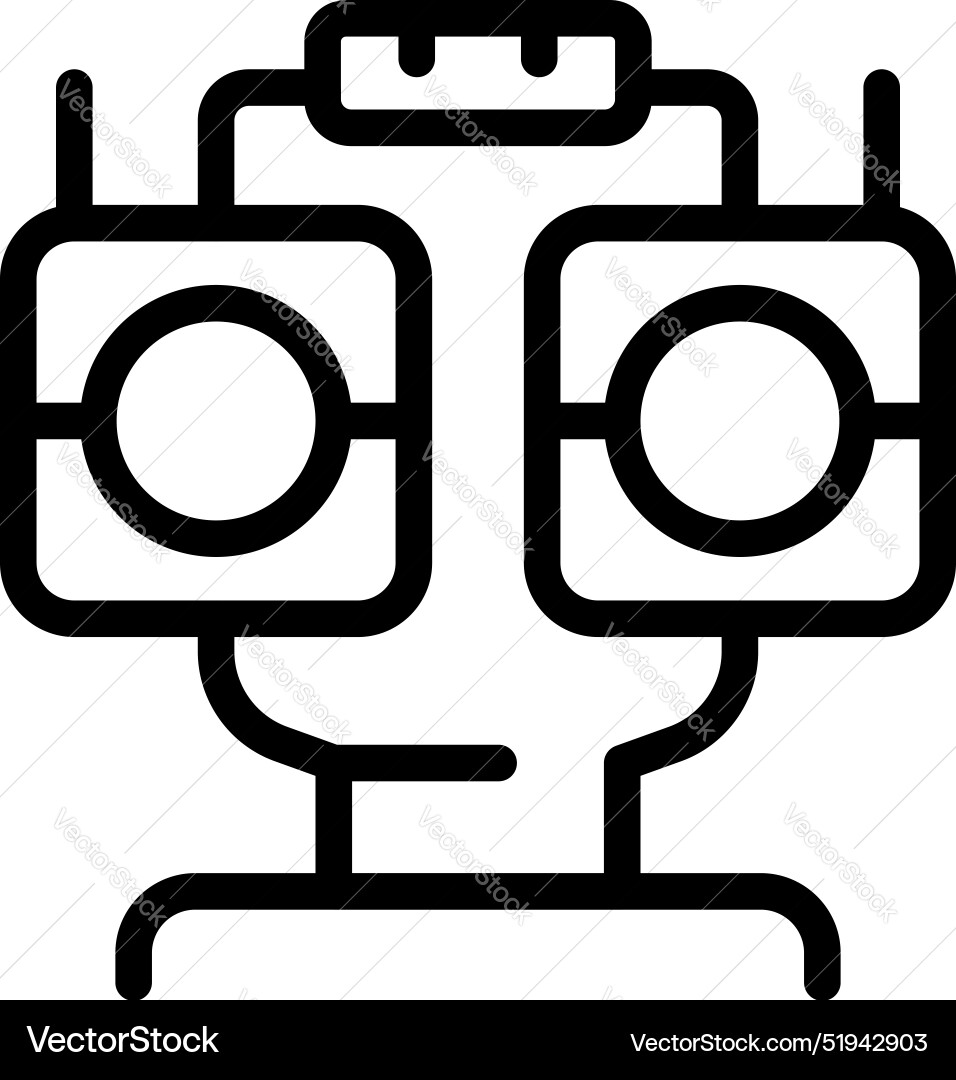 Robot head with sensors and antennas receiving Robot head with sensors and antennas receiving vector image
