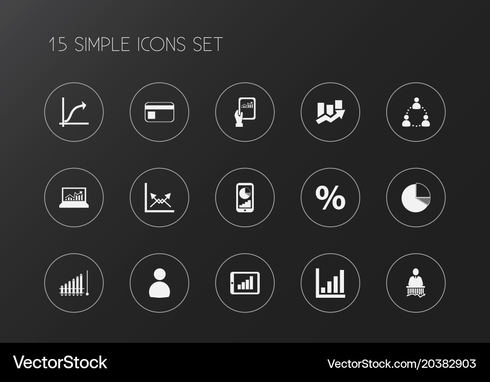 Set of 15 editable logical icons includes symbols vector image