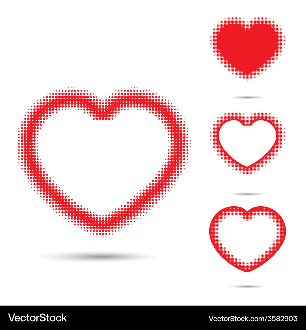 Set of abstract halftone design elements vector image