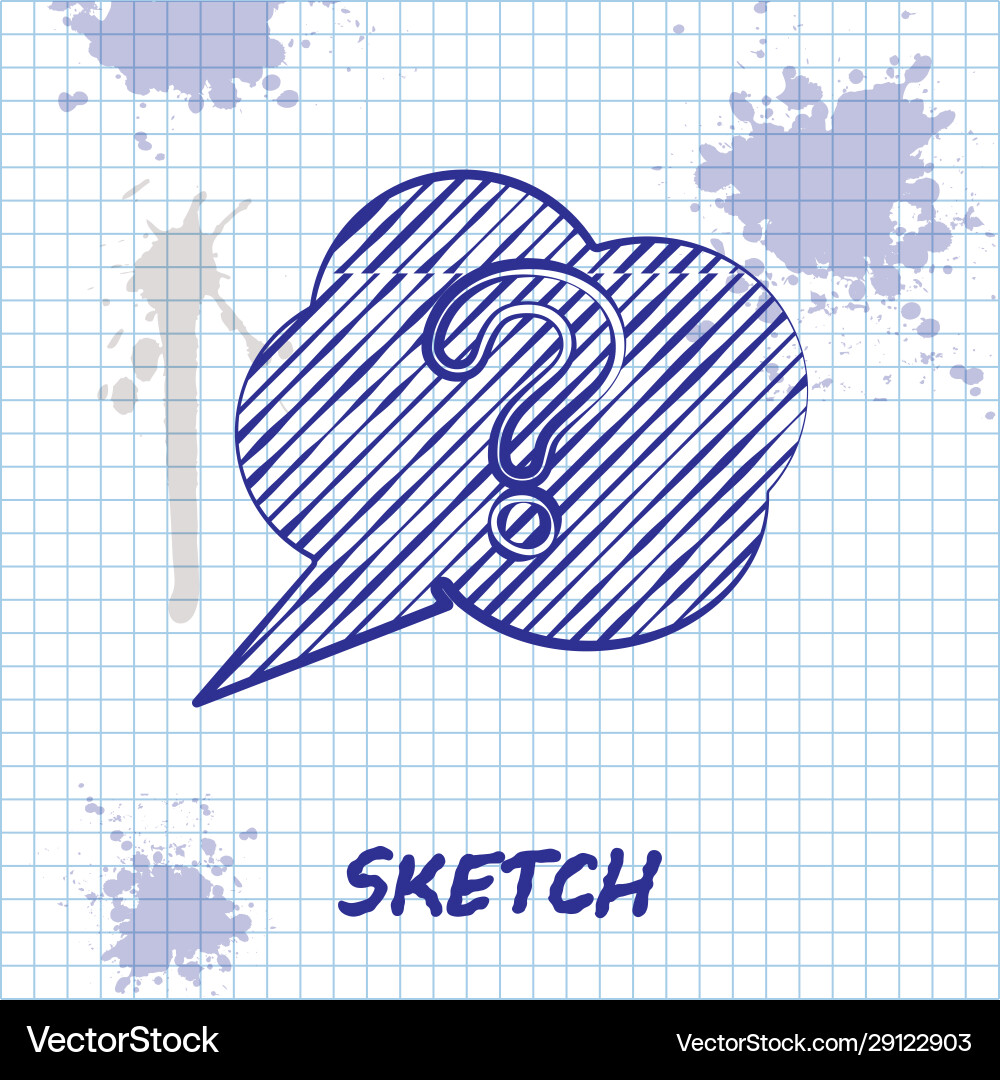 Sketch line speech bubble and question icon Sketch line speech bubble and question icon vector image