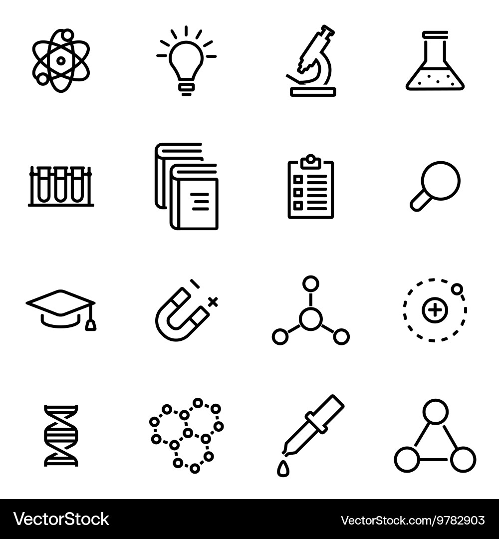 Thin line icons - science vector image