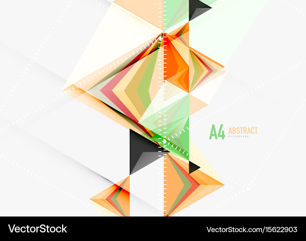 Triangular low poly a4 size geometric vector image