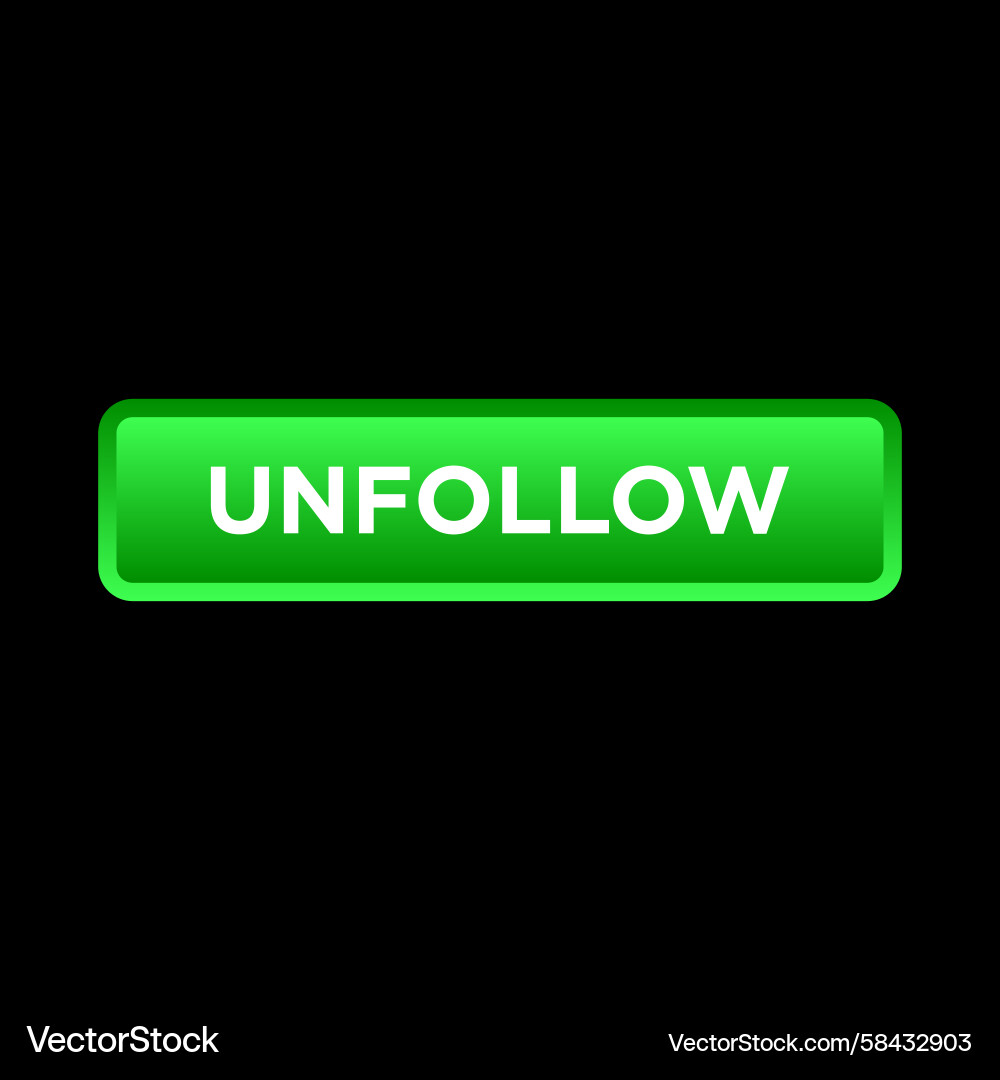 Unfollow Button Website Template Vector Image