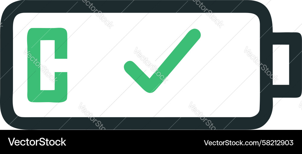 Validated Battery Icon with Checkmark Vector Image