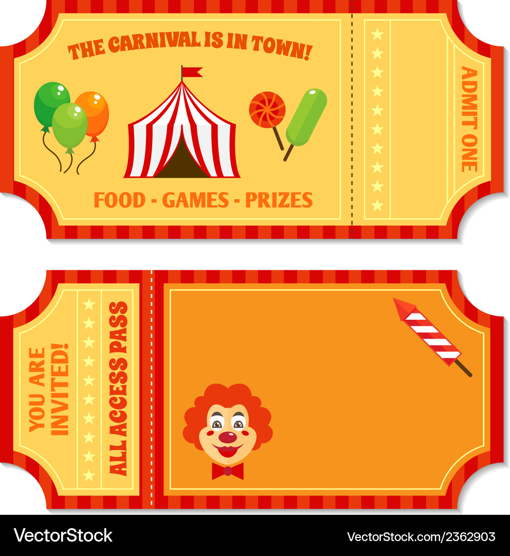 Vintage Circus Tickets – Royalty-Free Vector | VectorStock, image size:992x1080
