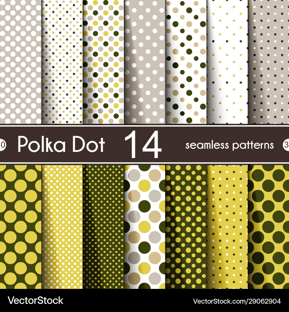 14 different round shape seamless patterns polka 14 different round shape seamless patterns polka vector image