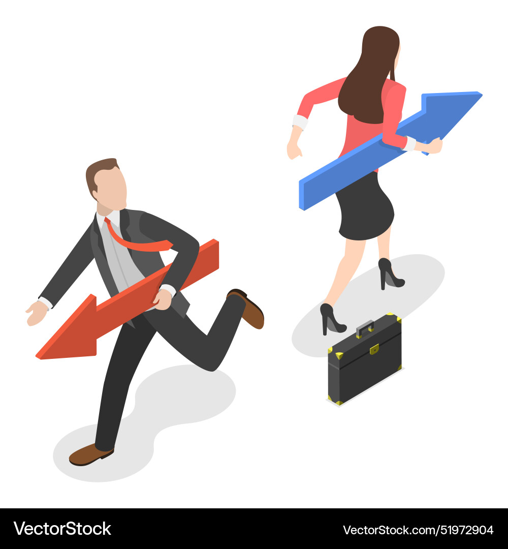 3d isometric flat of business Royalty Free Vector Image
