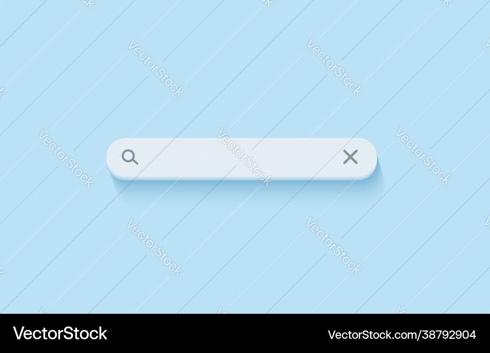 3d search bar browser button for website and ui 3d search bar browser button for website and ui vector image