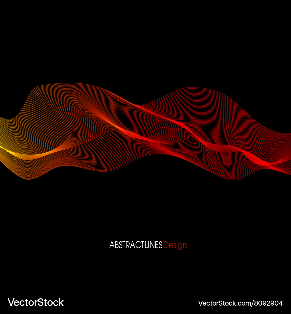 Abstract red lines design black background vector image