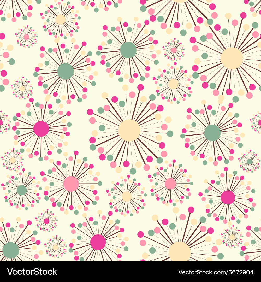 Abstract seamless pattern with flowers background Vector Image