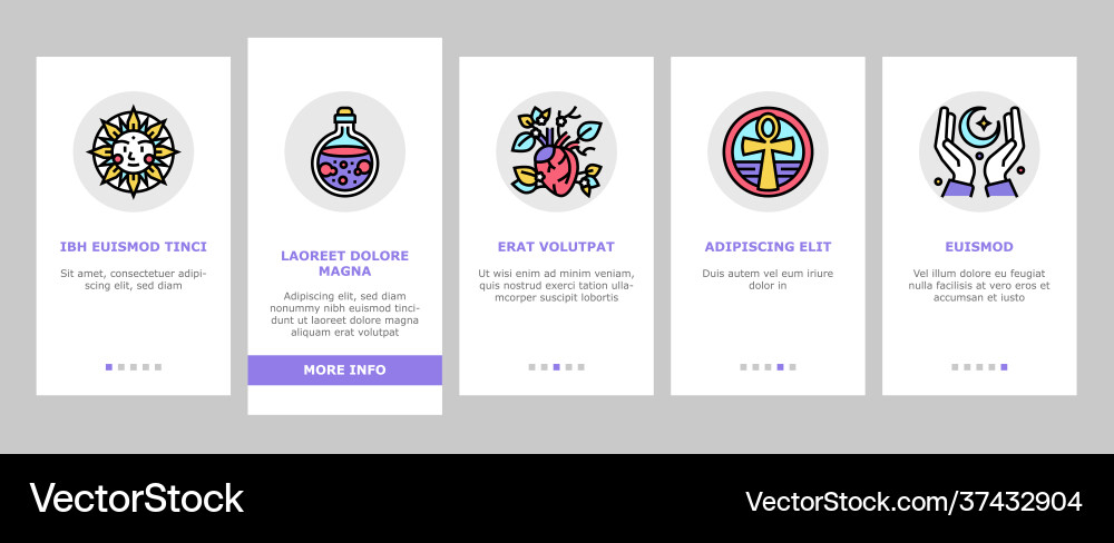 Astrological objects onboarding icons set Astrological objects onboarding icons set vector image