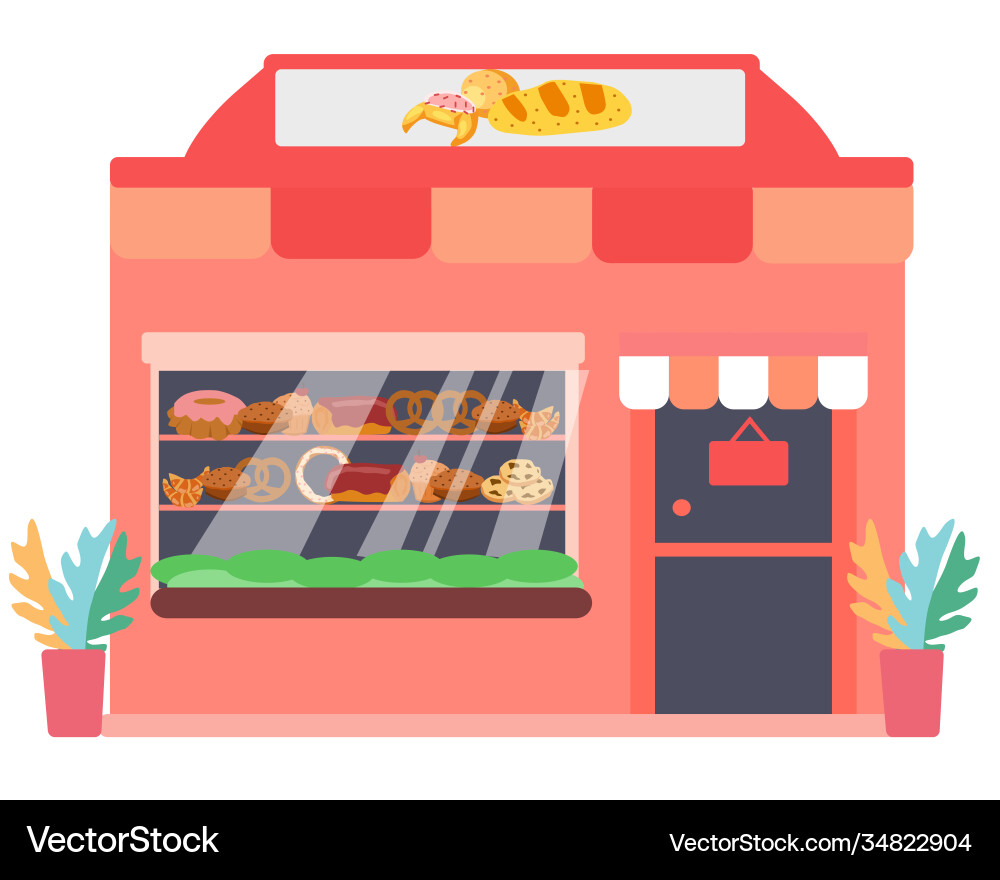 Bakery with a table on duck graphics Vector Image