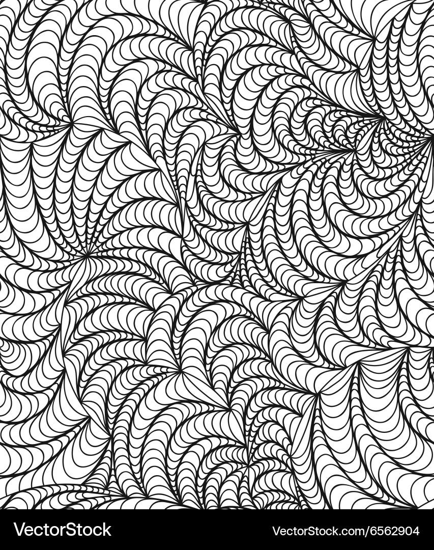 Black Doodle Wave Pattern vector image