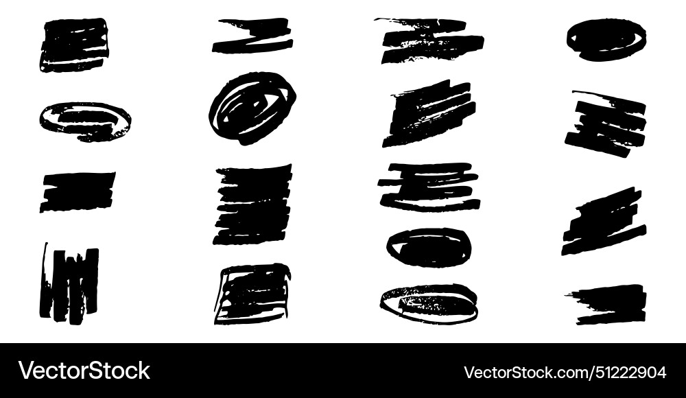 Brushes and elements for notes highlighting text Vector Image