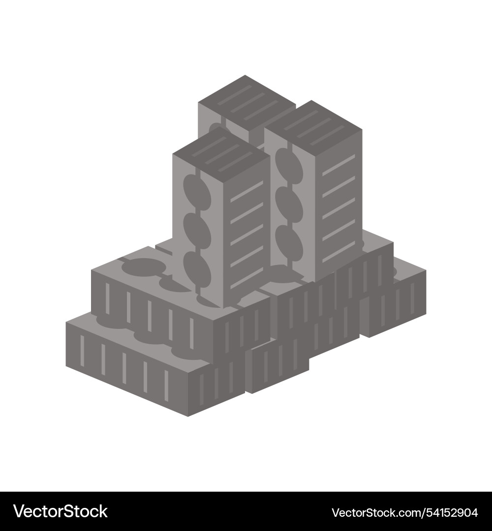 Building concrete blocks in flat design vector image
