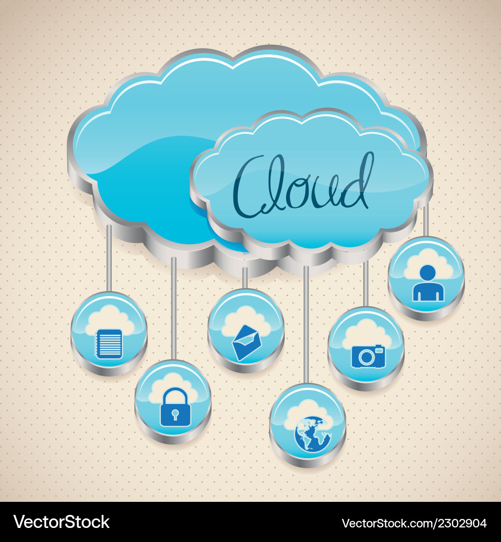 Cloud computers and communications technology vector image
