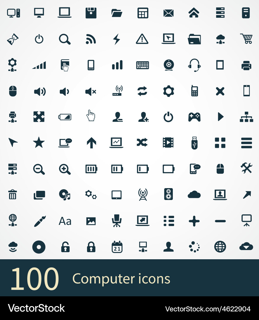 Collection of Computer Icons vector image