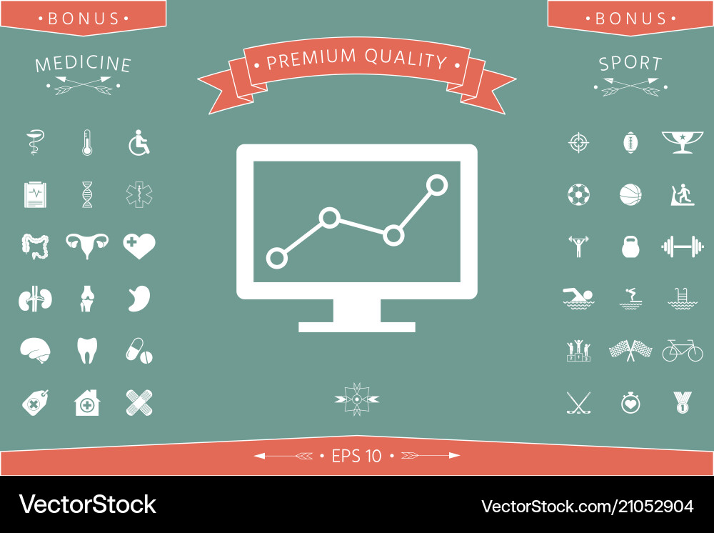 Computer monitors with graph Vector Image