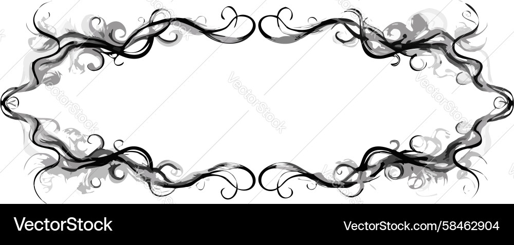 Dark Gothic Scroll Frame Vector Image