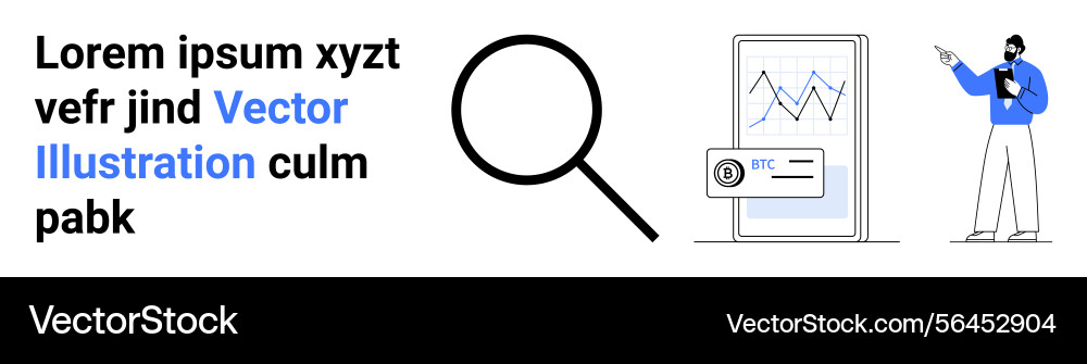 Data analysis with magnifying glass graph Data analysis with magnifying glass graph vector image