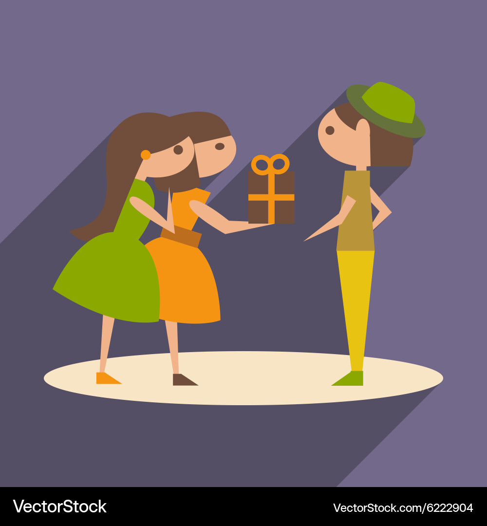 Flat with shadow icon and mobile application Vector Image