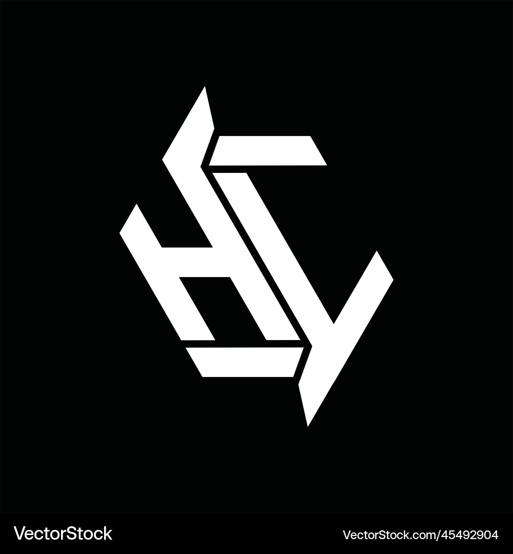Hl logo monogram hexagon abstract shape images Vector Image