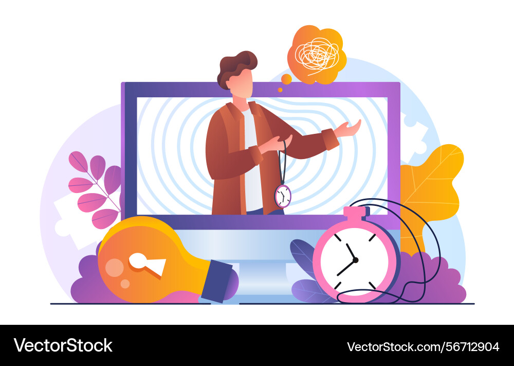 Hypnotherapy session concept scene Hypnotherapy session concept scene vector image