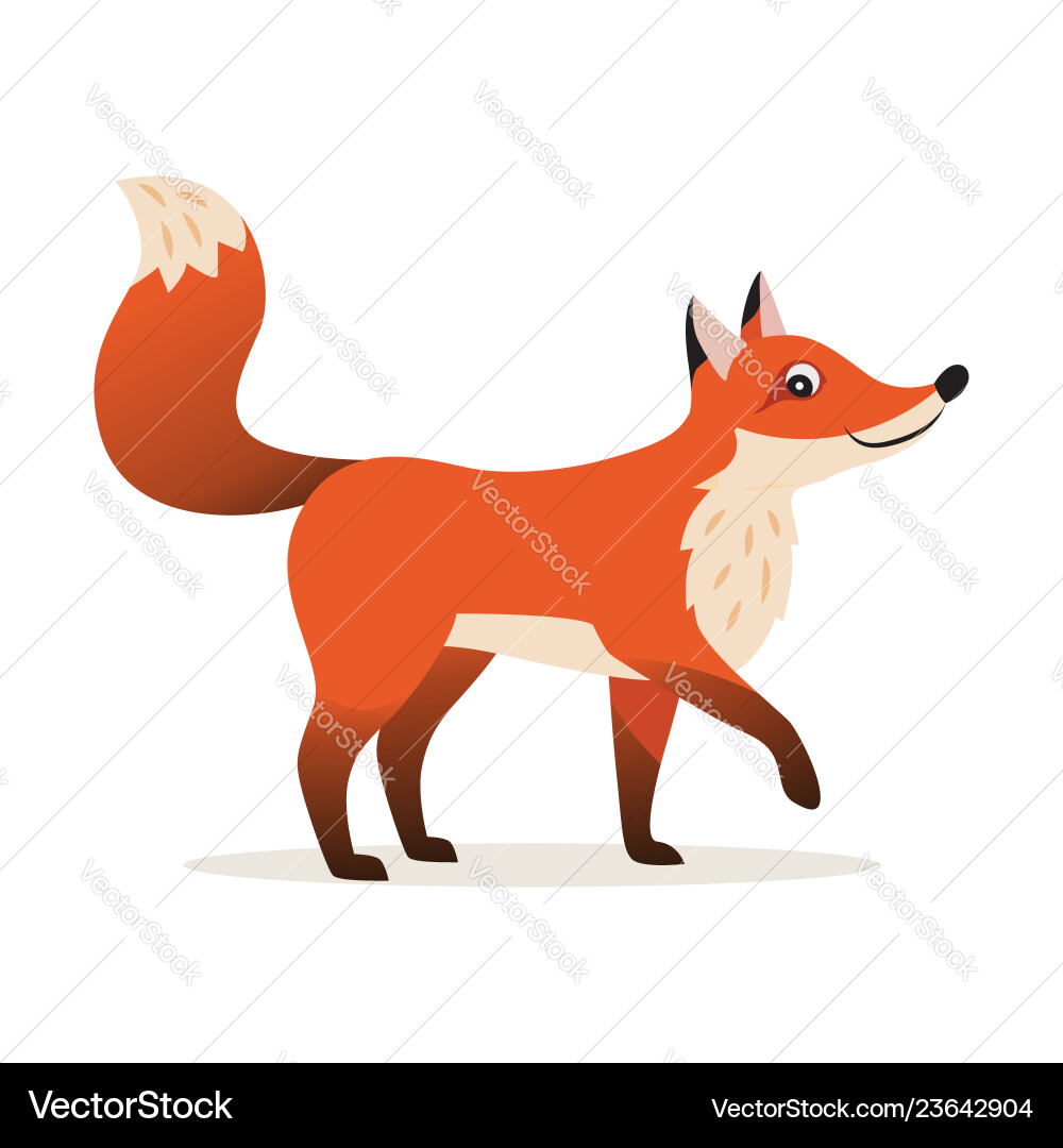 Icon of red fox isolated forest woodland animal Icon of red fox isolated forest woodland animal vector image