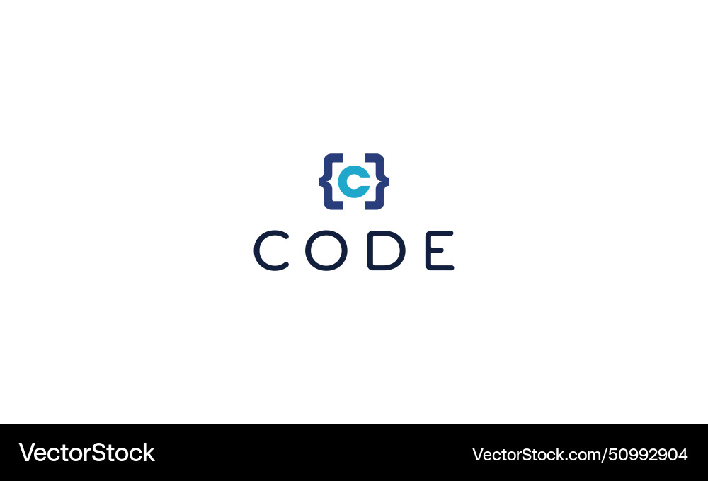 Letter c programming code technological logo Vector Image