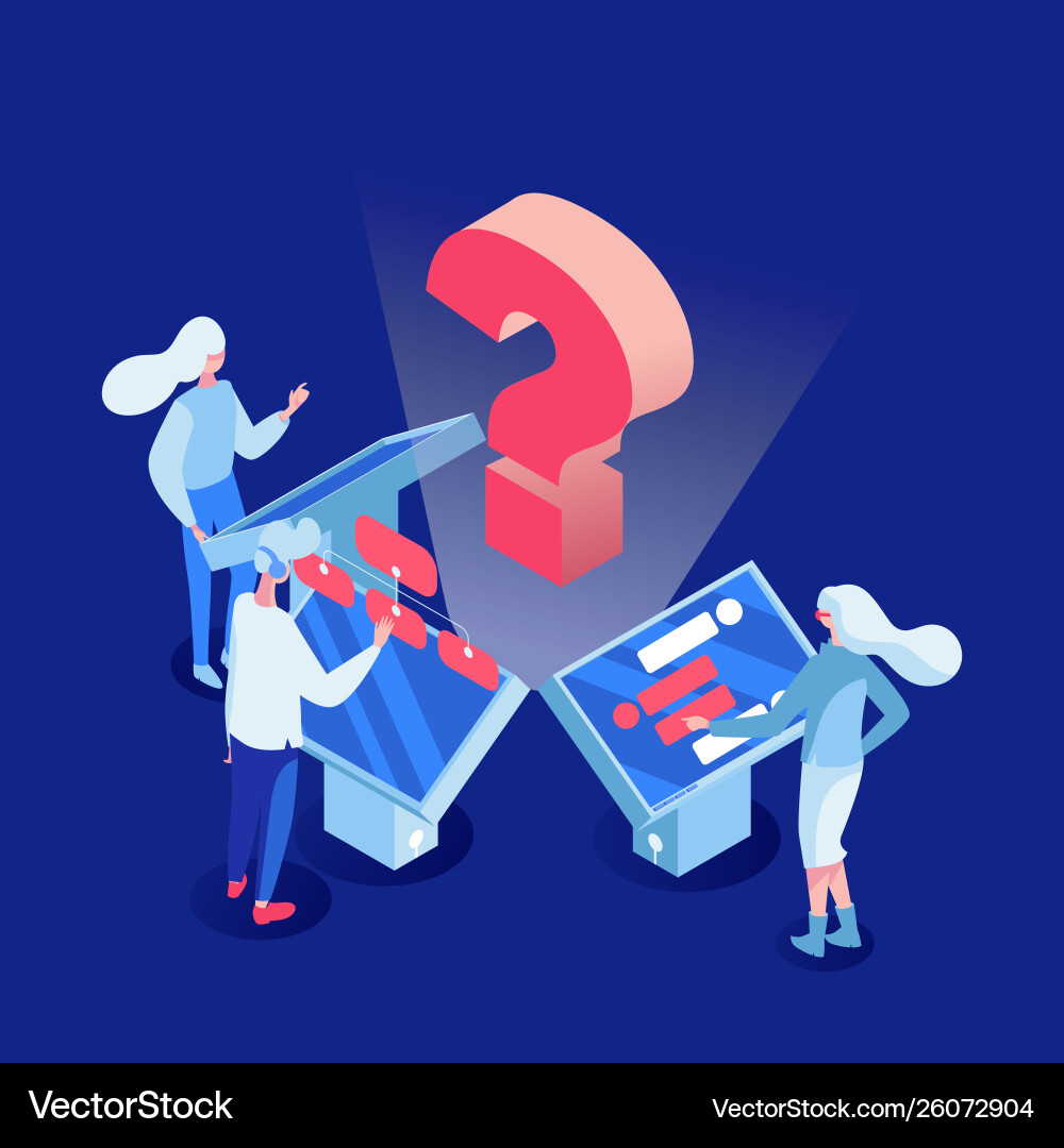 Machine learning isometric Machine learning isometric vector image