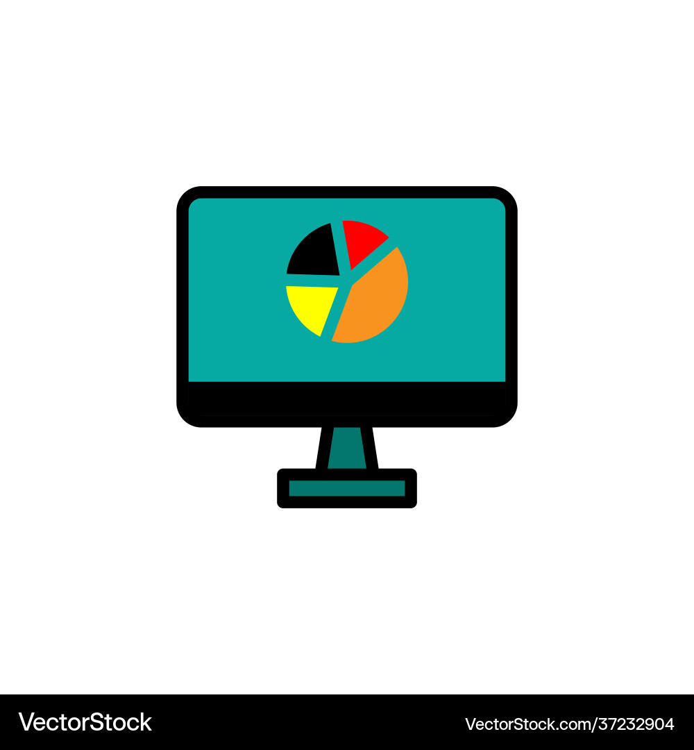 Monitor screen icon with graphics can Monitor screen icon with graphics can vector image