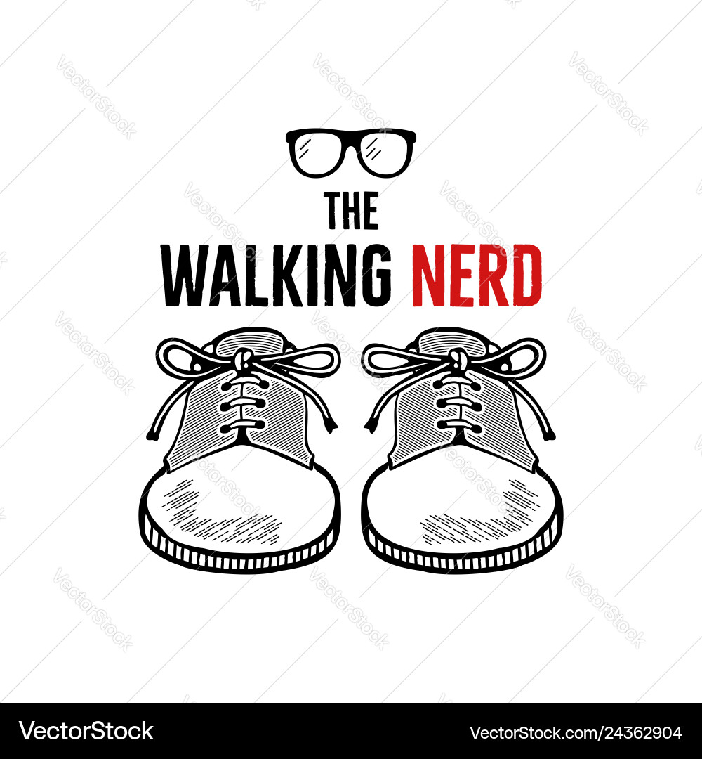 Nerd Badge - Walking Geek vector image