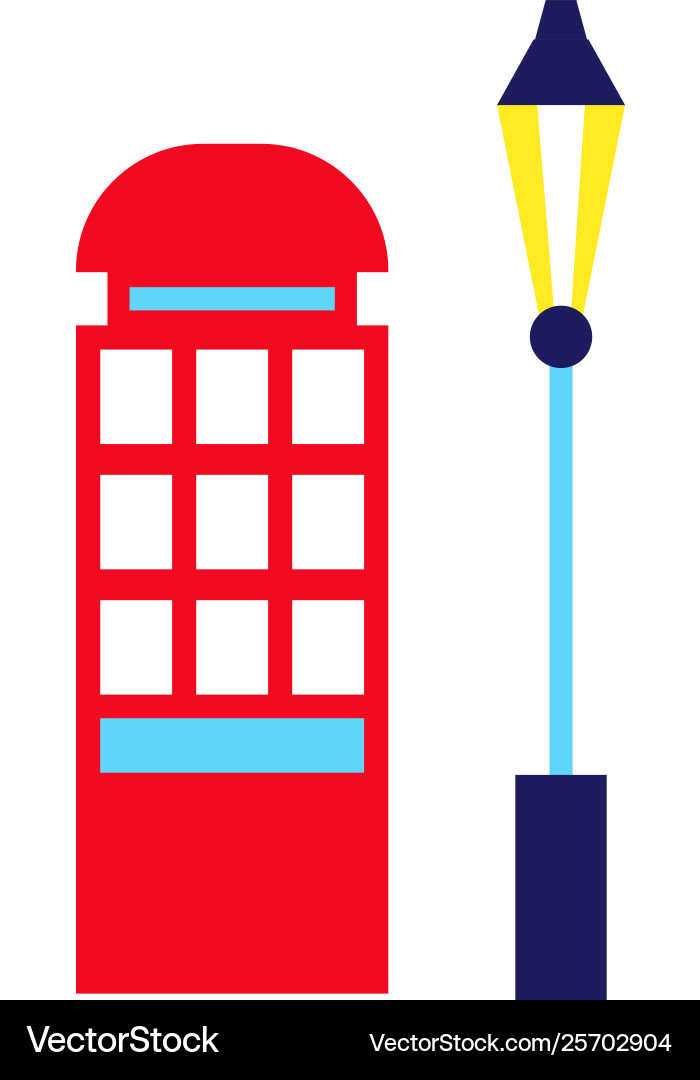 Red phonebox geometric isolated Vector Image
