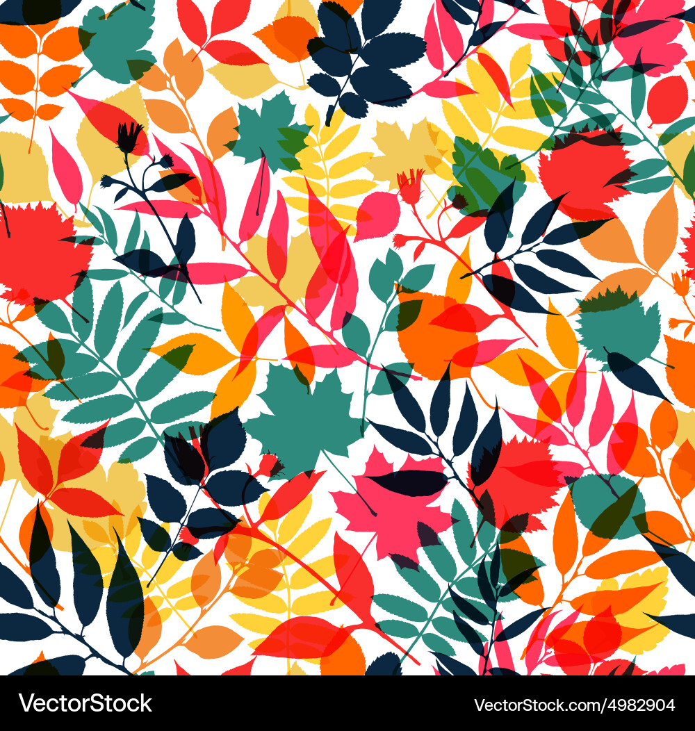 Seamless pattern of autumn vector image