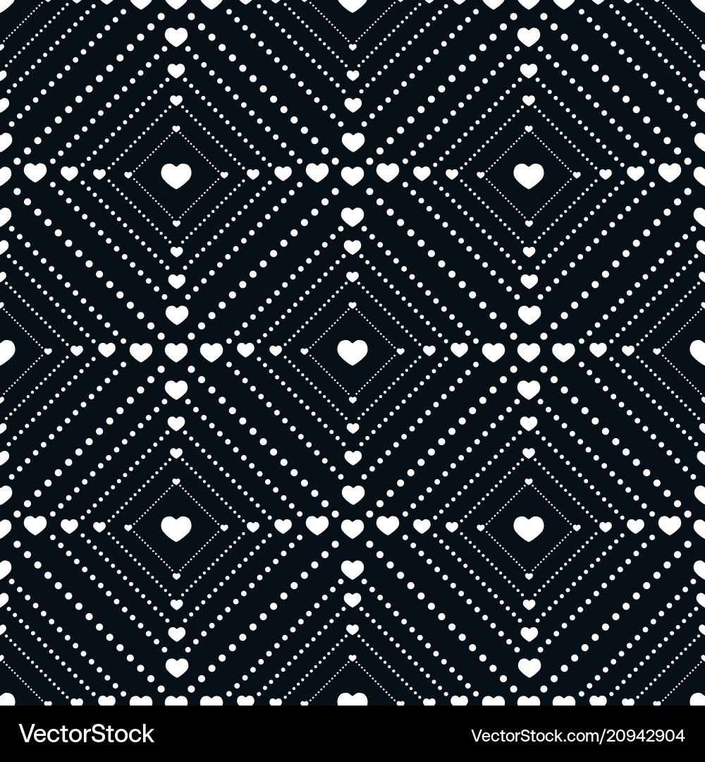 Seamless pattern small of dots and hearts Seamless pattern small of dots and hearts vector image
