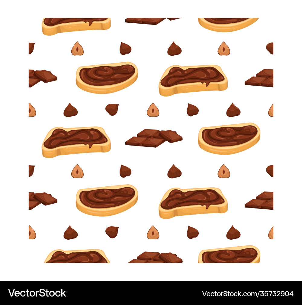Seamless pattern with chocolate paste Vector Image