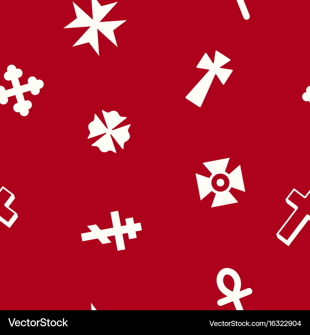 Seamless pattern with christian cross vector image