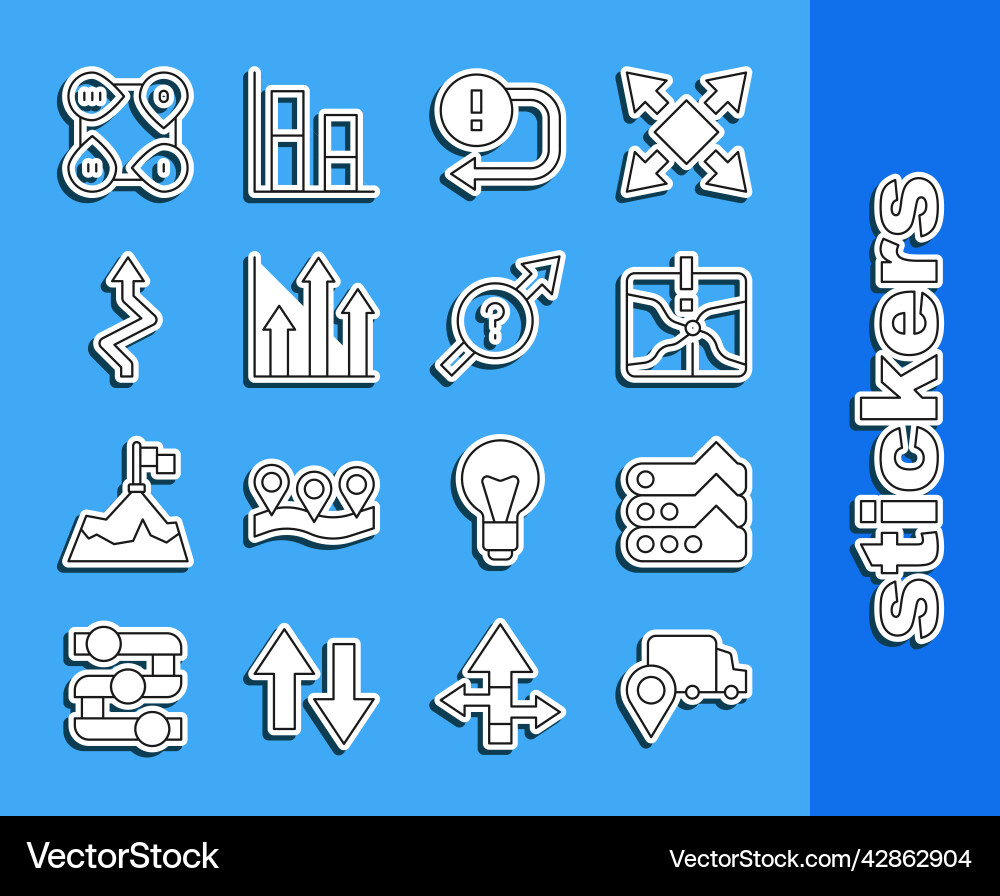 Set line delivery tracking graph chart diagram vector image