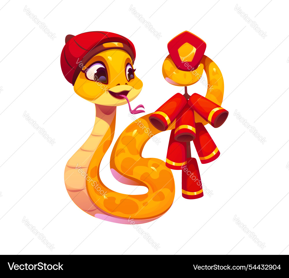 Snake cute cartoon character chinese new year Snake cute cartoon character chinese new year vector image