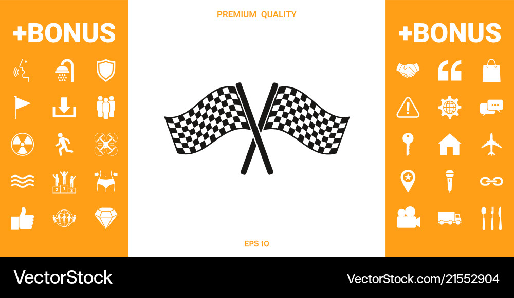 Start finish cross flags icon Vector Image