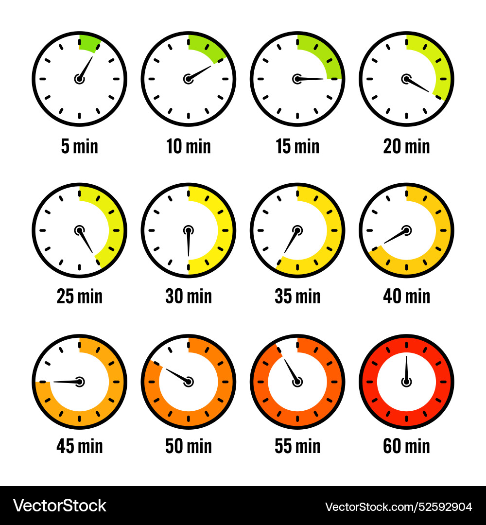 Stopwatch icons colorful simple chronometer time Vector Image