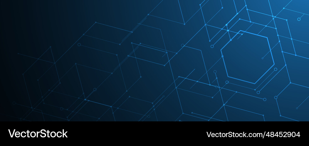 Technology banner design with hexagons abstract Technology banner design with hexagons abstract vector image